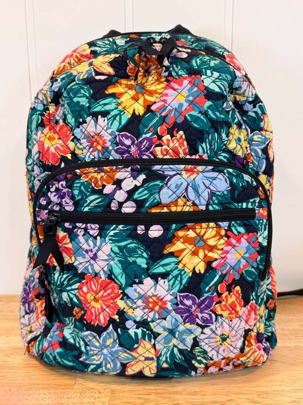 Vera Bradley Cotton Campus Backpack Happy Blooms
